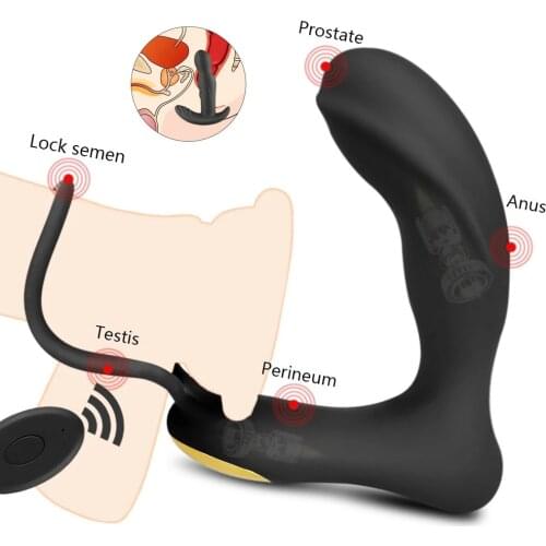 Vibrating Prostate Massager Men Anal Plug Remote Control Vibrator Powerful Vibration Butt Plug Silicone Sex Toys for Adults