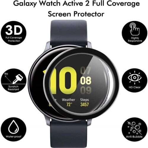 100PCS 3D Soft Screen Protector for Samsung Galaxy Watch Active 2 40mm 44mm Full Cover Protective Film (No Tempered Glass)
