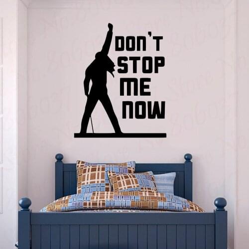Freddie Mercury Queen Band Music Quote Don't Stop Me Now Wall Sticker Home decor For Living Room Bedroom Vinyl Decal WL1478