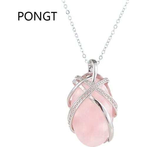Natural crystal stone reiki chakra stone pendant opal lapis lazuli healing crystals pendant stone necklace ellipse Beetle model