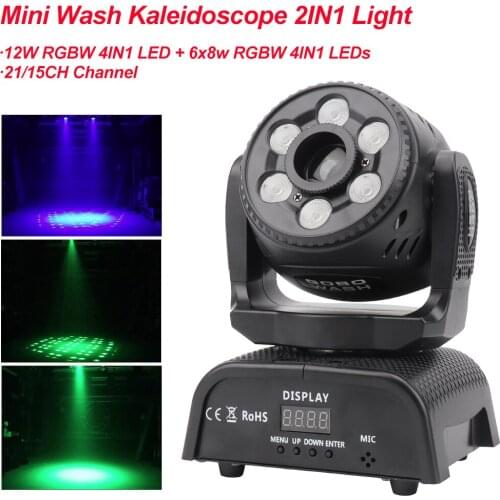2022 New Mini Wash Kaleidoscope 2IN1 Light Rotation Manual Focus DMX 512 Projector Dj Disco Christmas party Stage Lighting