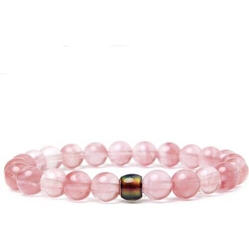 New Tigers Eye Volcanic Stone White Pine Mood Bead Bracelet Feel Temperature Discolored Beaded String Bracelets for Men Men