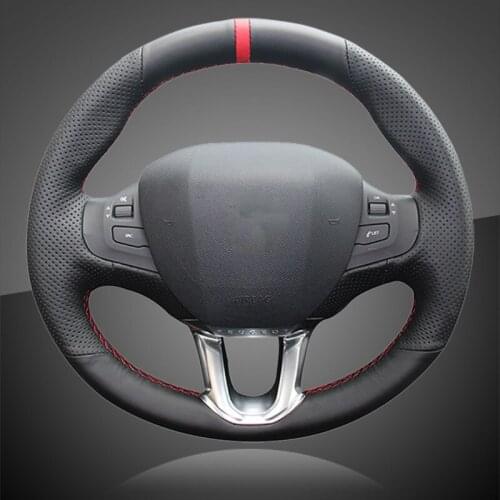 Auto Braid On The Steering Wheel Cover for Peugeot 308S Peugeot 2008 Car-Styling Hand Stitching Car Steering Wheel Covers