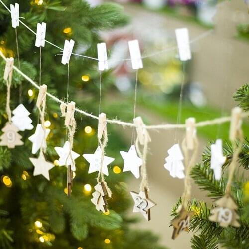 Christmas Hanging Ornaments Pendant Advent Calendar String 1-24 Calendar Listing Christmas Decorations for Home Navidad