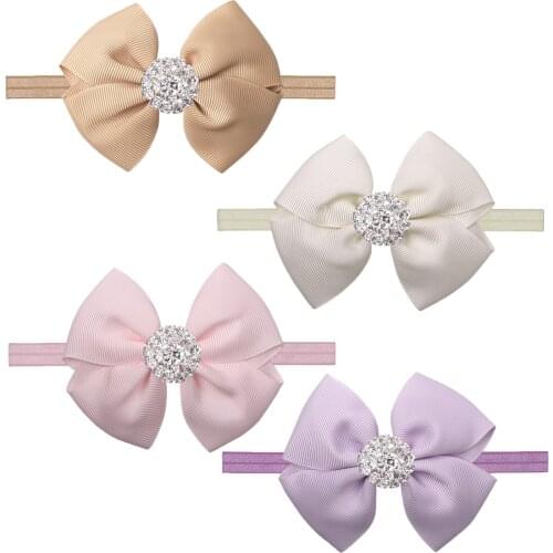 1PCS 3.5" High Quality Headbands For Girls Handmade Hair Bows With Headband Diamond Multicolor Hairbands