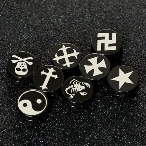 Rock Strong Magnetic Ear Stud Non Piercing Earrings Skull Cross Smile Hexameron Earings Jewelry for Mens Women No Hole