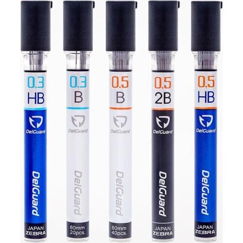1 Barrel Zebra DelGuard Mechanical Pen Leads 0.5/0.7mm for Pen 2B/HB/B School Office Supplies No Break