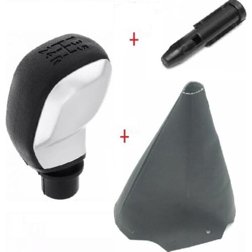 Chrome Car ABS Gear Shift Knob Manual 5 Speed For Peugeot 206 207 307 407 301 308 With Gaiter Cover for Citroen C2 C3 C4 Xsara