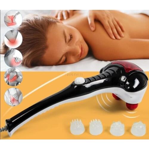 Handheld Percussion Infrared 2 Massage Heads Polar Speed Adjustment Roller Electric Dolphin Massager for Muscle Pain Relief