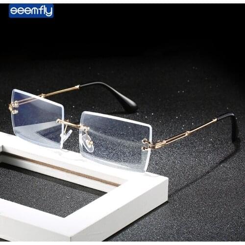 Seemfly Square Anti-blue Light Glasses Frame Simple Retro Computer Goggles Personalized Versatile Flat Lens Optical Sepectacles