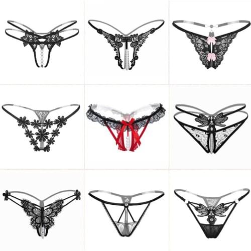 Pearl Temptation Thongs Sexy Briefs Panties Transparent G Strings Thong Lingerie Sexy Panties Women Erotic Sextoys