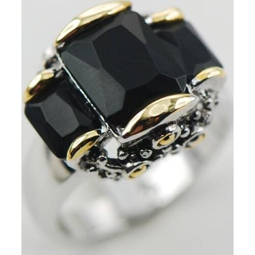 Black Onyx 925 Sterling Silver Ring Size 6 7 8 9 10 F999