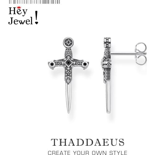 Ear Studs Swords Europe Fine Jewelry For Women Men,2021 Summer Brand New Energetic and Strong Gift In 925 Sterling Silver