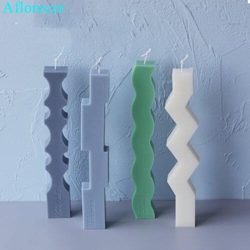 Speical Shaped Strip Candle Silicone Mould European Simple Candle Molds Christmas Home Decoration Candle Moulds