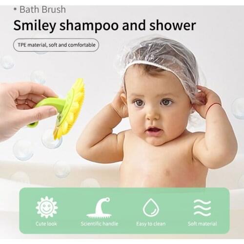 Magic silicone brush head massage body baby brush shampoo scalp comb hair wash shower foot wash bath bomb children brush