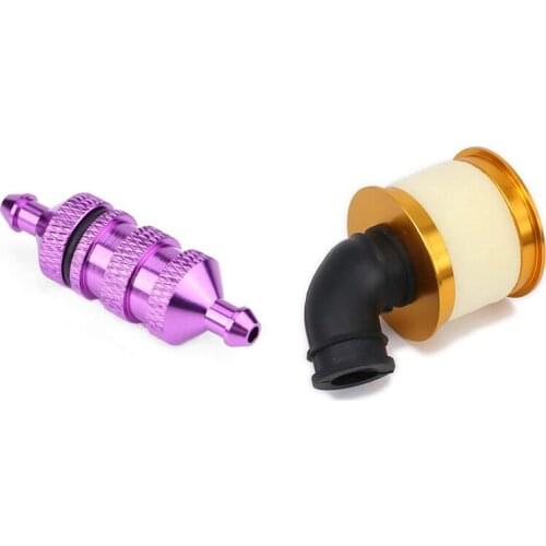 Air Filter Sponge Open Alloy Aluminum 04104 with 1/8 1/10 RC Model Car Spare Parts Fuel Filter Nitro Purple