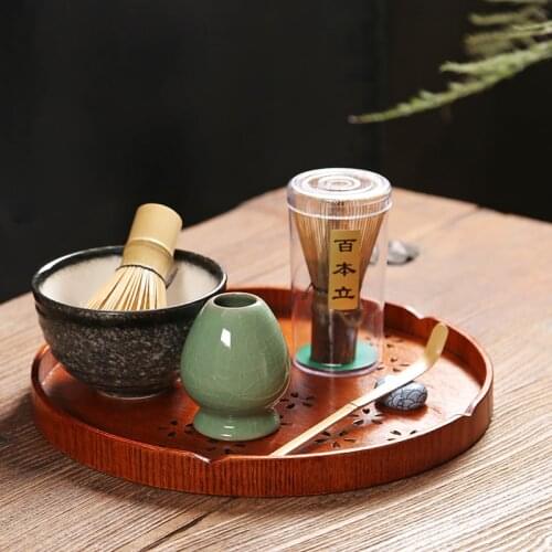 2019 Japanese Ceremony Matcha Suit Bamboo Whisk Matcha Green Tea Powder Chasen Tool Grinder Brushes Tea Tools Holder Accessories