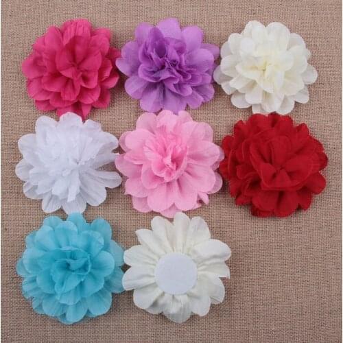 Yundfly 10PCS 12cm Chiffon Mesh Lace Flowers For Children Hair Accessories Artificial Fabric Flowers For Baby Girls Headbands