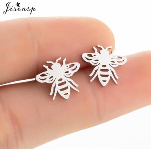 Stainless Steel Jewelry Cute & Stylish Flower Bee Shape Women Stud Earring Gold/Silver Color Party Daily Wear Gift for Women