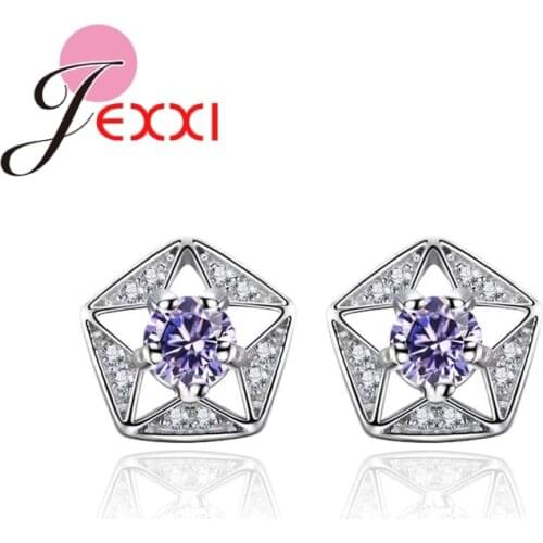 Flower Earrings With 925 Sterling Silver Clear CZ Stud Earring For Woman Fashion Jewelry Party Two Color Lower price