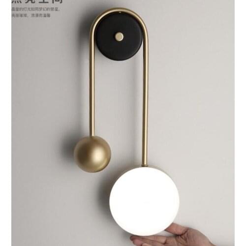 Golden Copper Lamp Nordic Style Bedside Wall Sconce 15W Creative Wall LED 3 Light Dim for TV Background Aisle Hotel Study