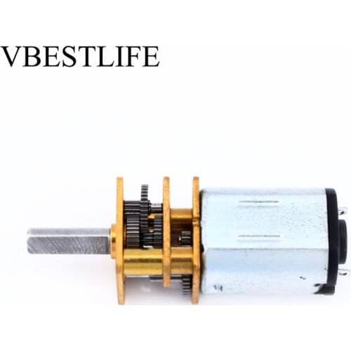 1 pcs DC 12V Gear Motor 100RPM N20 Micro Speed Reduction Motor with Metal Gearbox Wheel