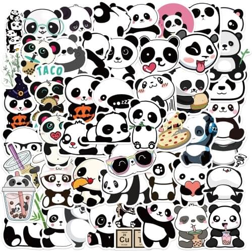 10/50pcs Small Panda Stickers Classic Graffiti for Suitcase Cool Laptop Skateboard Cartoon Toy Luggage Cute Animal Panda Decals
