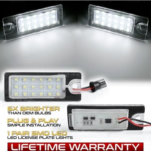 2Pcs 18SMD Car Styling Error LED License Plate Light For Volvo XC90 V70 XC70 S60 S80 For VW Tiguan Car Tail Number Plate Lamps