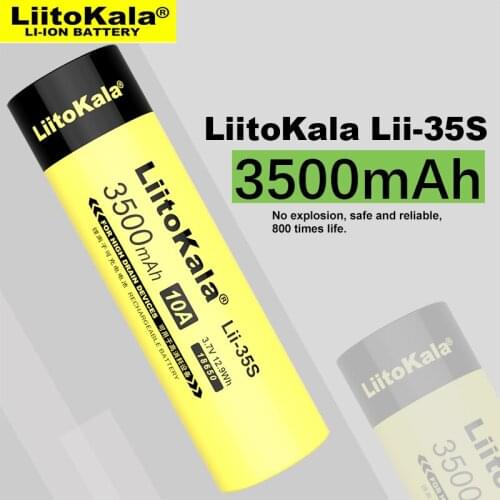 1-10 PCS LiitoKala New Lii-35S 18650 3.7V 3500mAh Rechargeable Lithium ion Battery for LED Flashlight