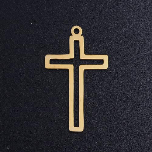 5pcs/lot Dainty Jesus Cross 100% Stainless Steel DIY Connector Charms For Necklace Bracelets Making