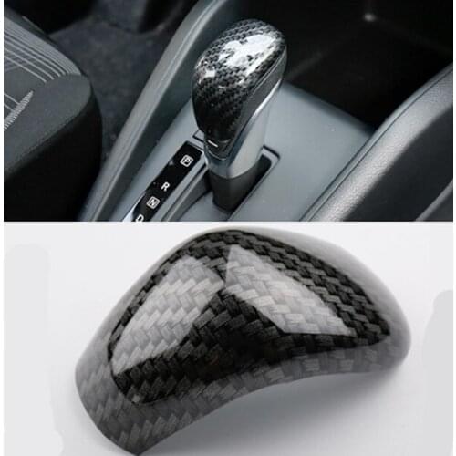 For Nissan Kicks 2017-2018 Carbon Fiber style Gear Lever Shift Knob Cover Trim 1pcs