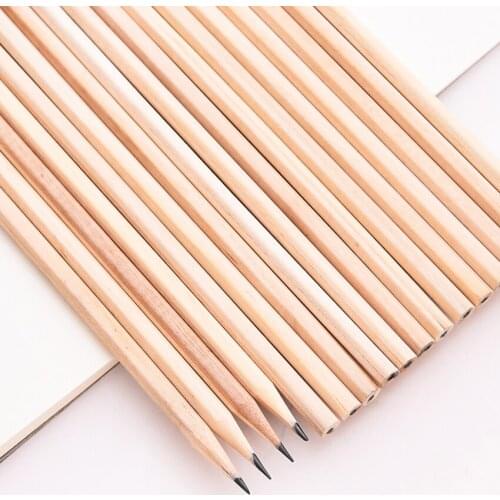 10PCS/Lot HB Pencil Natural Wood Pencil Hexagonal Pencil Non-toxic Standard Stationery Office School Supplies