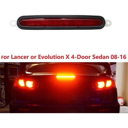 Red Lens Full LED Trunk Lid Third Brake Light Bar Assembly for Mitsubishi Lancer Evolution X Sedan 2008-2016