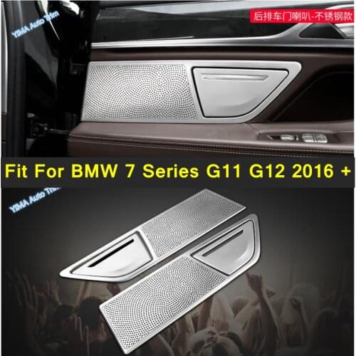 Lapetus Fit For BMW 7 Series G11 G12 2016 - 2020 Stainless Steel Accessories Auto Inner Door Audio Speaker Tweeter Cover Trim