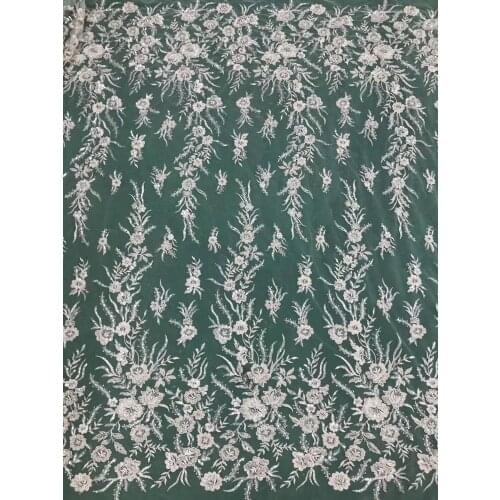 Hot sale tulle net embroidery lace L-78881 with beads for party dress