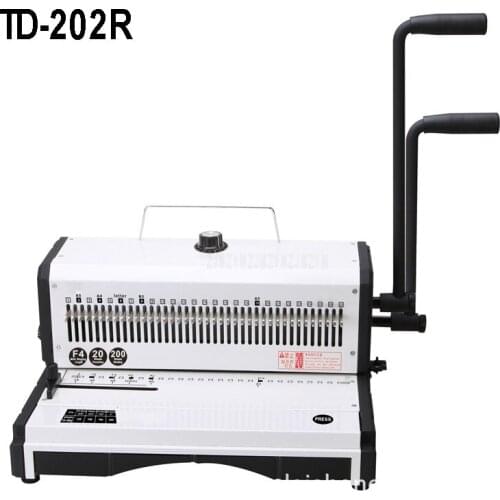 TD-202R Manual Spiral Wire Binding Machine Metal 27 Round Punch Hole File Menu Photo Album Book A4 Paper Binder Puncher Machine