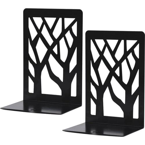 Book Ends Metal Bookends Books Support Book Stoppers for Home Office Bookshelves 6Pcs