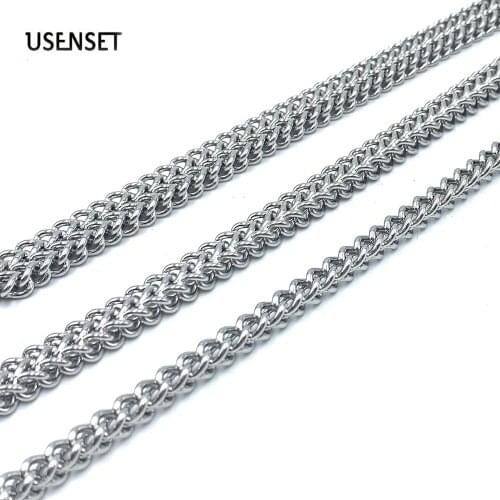 New Fashion Cuban Link necklace Multi Layered 7-9MM Square Long Chain Bracelet For Men Women Punk Jewelry