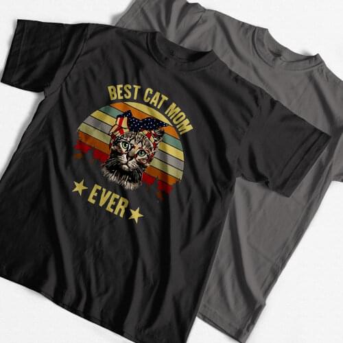 COOLMIND 100% cotton best cat mom ever print men T shirt casual loose unisex tshirt cool o-neck summer big size t-shirt tees