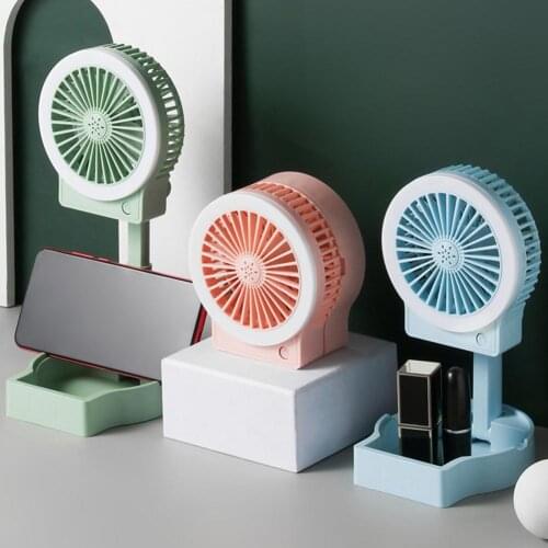 Adjustable Speed USB Desk Fan 3 Gears Save Space Plastic Portable Phone Holder Desk Mini Fans