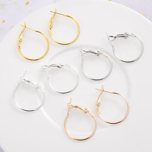 New Fashion 30-90Pcs/Pack 4 Colors Round Big Circle Hoop Earrings Cute Round Hooks For DIY Women Jewelry Making Accessories