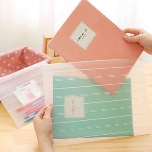 10 pcs/lot Brief Style Striped Transparent A4 A5 File Folder File Bag Document Bags Office Stationery Filing Production