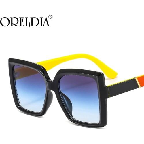 Vintage Brand Designer Square Oversized Sunglasses 2021 Women Men Colorful Frame Gradient Sun Glasses Lady Retro Eyewear UV400