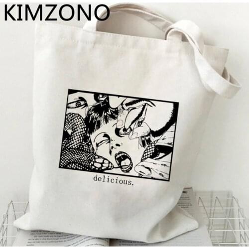 Junji Ito shopping bag shopping shopper cotton bolsas de tela bag sacola reciclaje string ecobag cabas