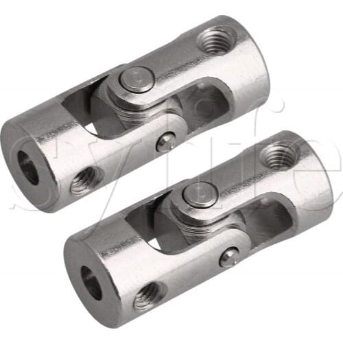 3mm-3mm ID Rotatable Motor Shaft Universal Joint Connector Coupler Metal Coupling Model Ships Cars Robots Accessory Pack of 2