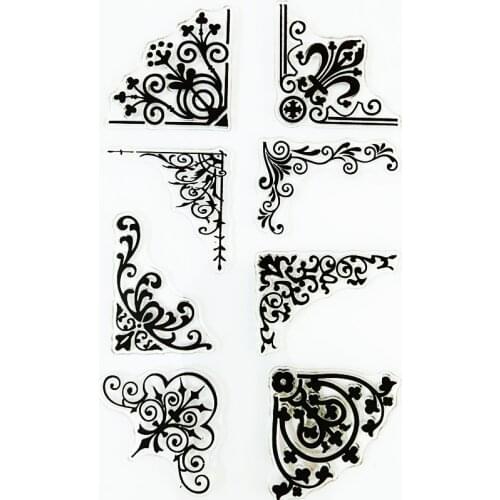 YLCS069 lace angle Silicone clear stamps for Scrapbooking DIY album cards decoration Embossing folder TPR rubber stamp 11*16cm