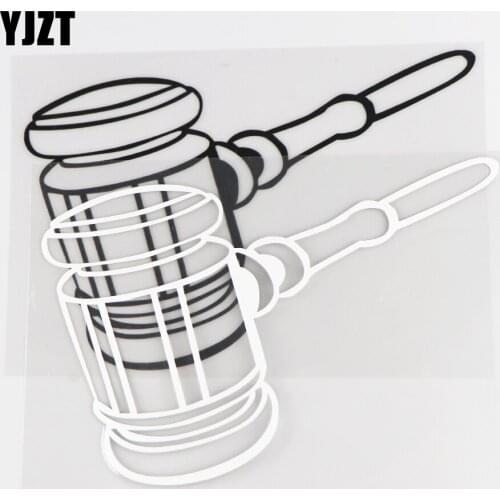 YJZT 12.0CM×16.2CM Domineering Car Stickers Personalized Vinyl Decals Ancient Weapons Hammer Body Decoration Stickers 1C-0094