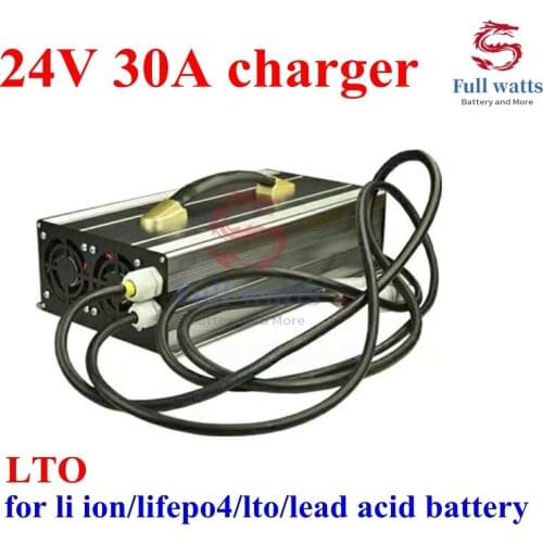 24V 30A smart charger 8S 29.2Vlifepo4 7S 29.4V li ion 10S 28V LTO 24v 320ah lead acid battery smart charger 200ah 300ah