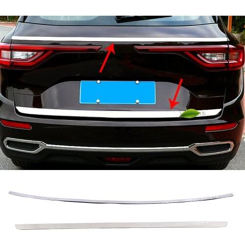 For Renault Koleos 2017-2020 Rear Tail Trunk Door Trim Exterior Mouldings Stainless Steel Tailgate Protection For Samsung QM6