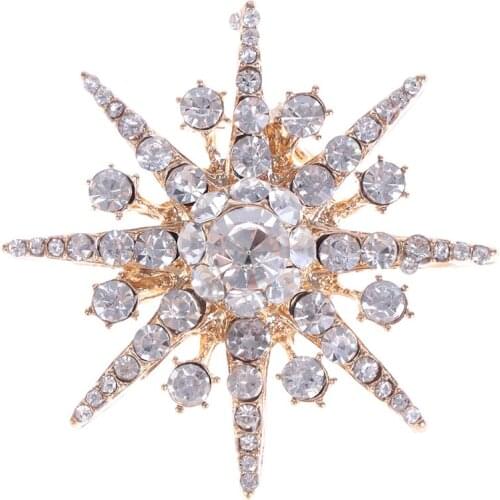 1PCS Crystal Star Brooches For Women Snowflake Brooch Pins Cristal Brochase Jewelry Wholesale Dropshipping